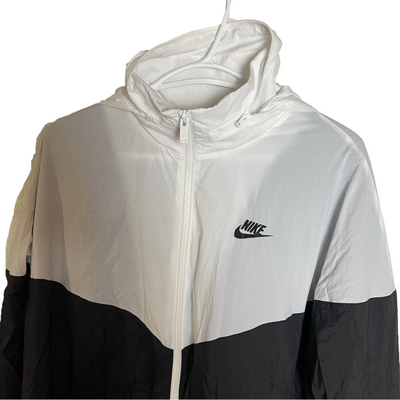 Nike Black White Color Block Windbreaker Mesh Jacket Large - Picture 2 of 16